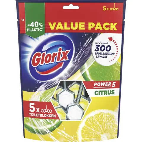GLORIX Power 5 Toiletblok Citrus 5 pcs