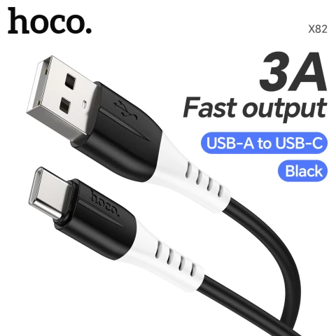 HOCO X82 USB-A to USB-C 3A Fast Charging Data Cable - 1M Black