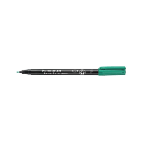 Lumocolor® permanent F grüner Marker - Kunststoffspitze F=fein 0,6mm, permanente Universaltinte