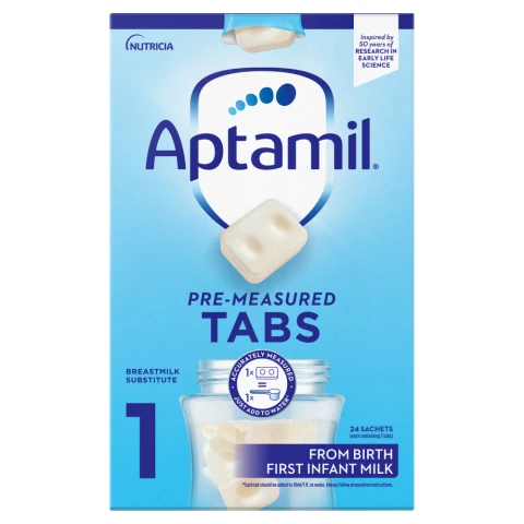 Aptamil Pre-Measured Tabs 1 First Infant Milk 24 Sachets 552g