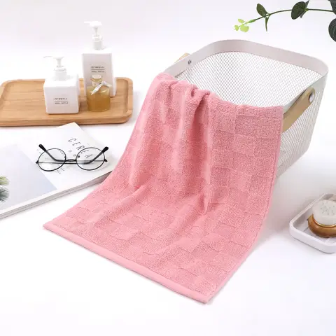 Tuqiang Serviette à carreaux en pur coton épaisse, douce, antibactérienne, très absorbante, 30 x 60 cm