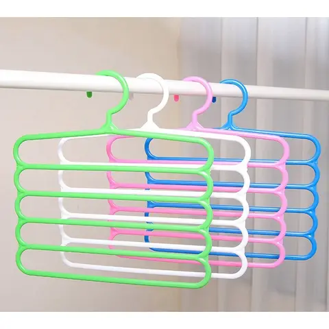 1PC - Drying Rack 5-Tier Trouser Rack - Random Color Trousers Hanger