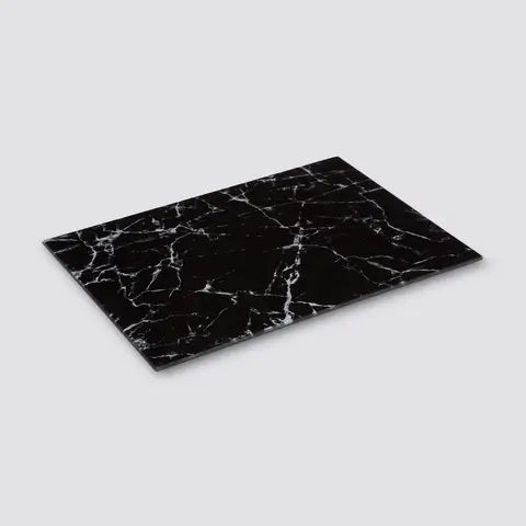5Five Planche à Découper en Verre avec Effet Marbre Noir 40 x 30 c
