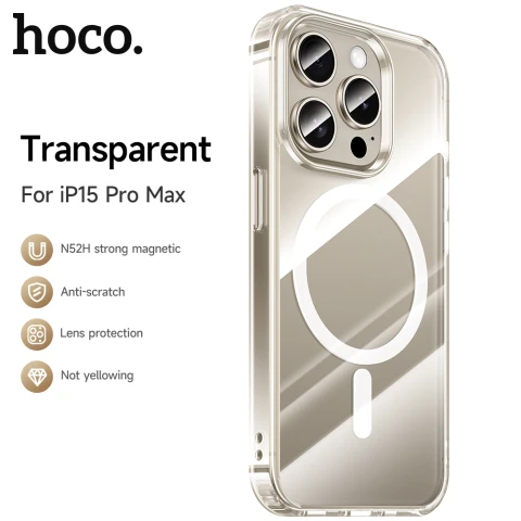 HOCO Light Series iPhone 15 Pro Max Transparent TPU Protective Case 