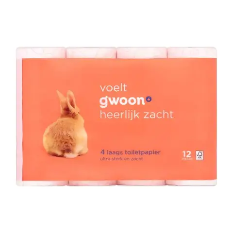 G'woon Toilet Paper 12 Roll 4 Layer 12st 4-Layer 12 Roll