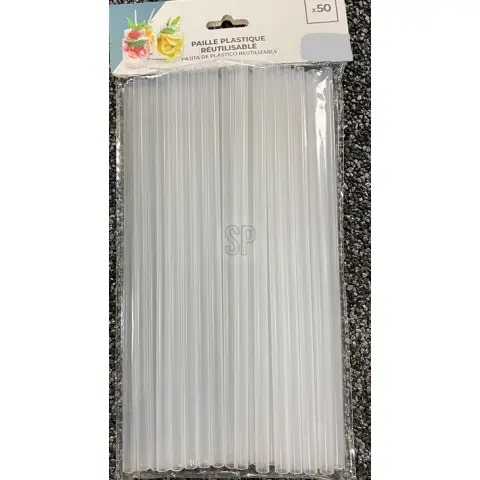 Lot de 50 pailles à boire en polypropylène