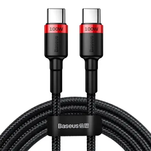 Baseus CATKLF-AL91 USB-C - USB-C PD QC Kabel 100W 5A 480Mb/s 2m - schwarz und rot