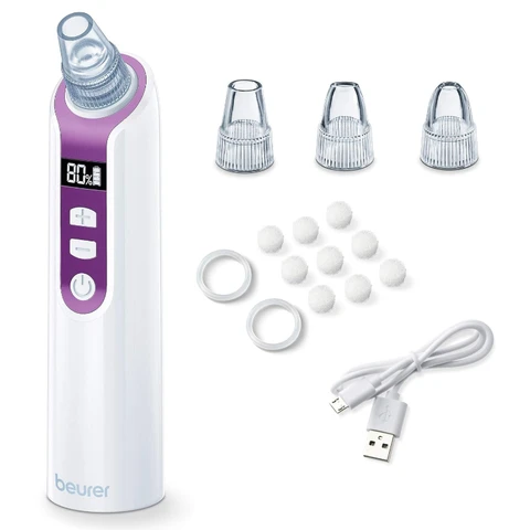 Beurer FC41 Power Deep Pore Cleanser - Pore Vacuum with 5 Intensity Levels and 3 Attachments