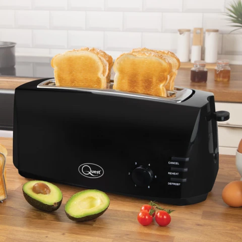 Quest 4 Slice Cool Touch Toaster - Black