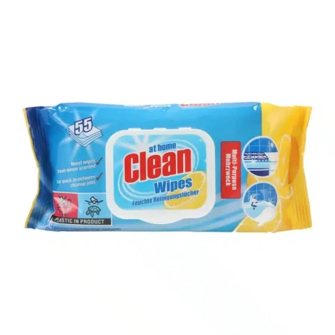 At Home Clean Hygienic Wipes - Lemon 55 Count