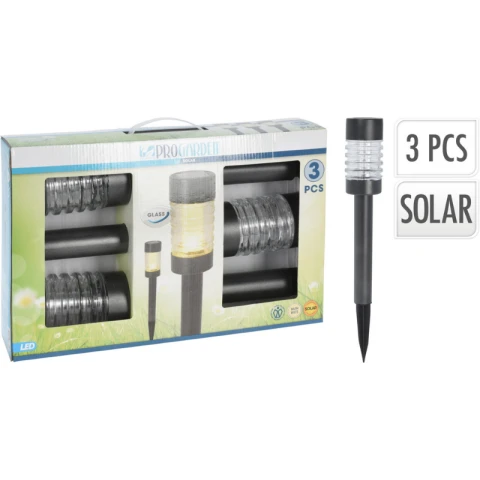 Solar Lamp Anthracite Stainless Steel + Glass