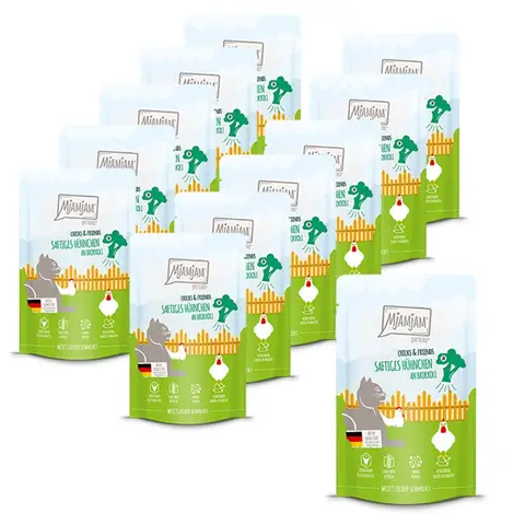 MjAMjAM - Quetschie - Chicks & Friends - Sappige kip met broccoli 12 x 125 g