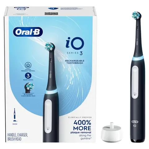 ORAL-B iO Series 3 Zwart - Elektrische tandenborstel - Slimme detectie Tandvleesverzorging 3D Reiniging