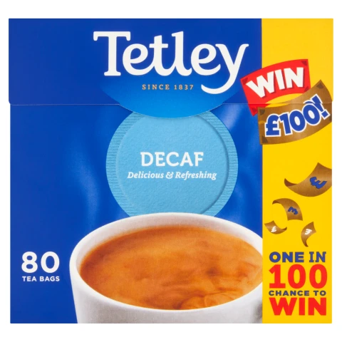 Tetley 80 Decaffeinated Tea Bags 250g