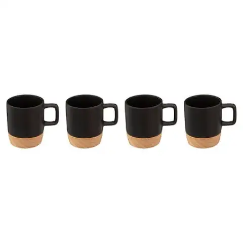 Atmosphera COFF 4 ESP CUP BLK BAMBOO 12CL