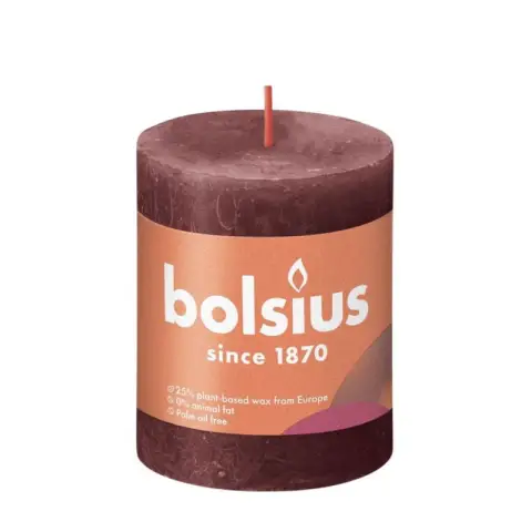 BOLSIUS Rustic Candle Shine 8 cm Velvet Red