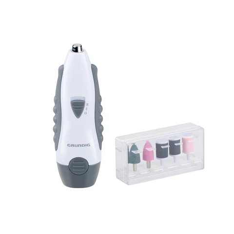 GRUNDIG Kit ponceuse électrique manucure et pédicure avec 7 accessoires - Gris