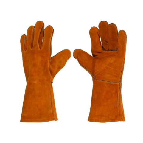 Gants de barbecue en cuir résistant à la chaleur - Lot de 2 pièces - Taille unique
