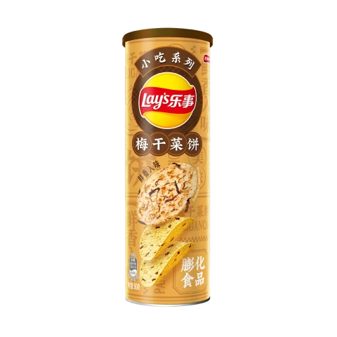 Lays Potato Chips - Prune Vegetable Pancakes flavour
90g 乐事无限罐装薯片-梅干菜饼 90g