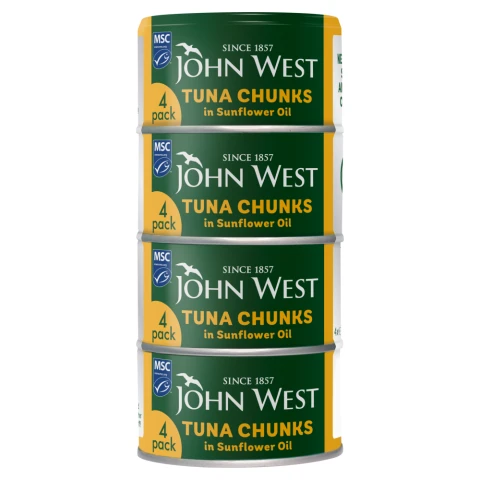 John West Tuna Chunks In Sunflower Oil 4 x 125g