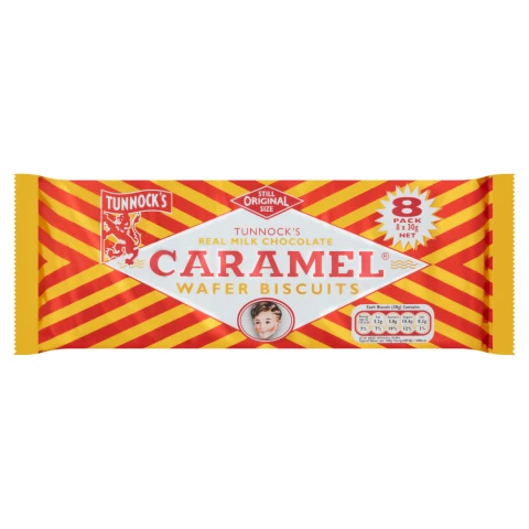 Tunnock Milk Chocolate Caramel Wafer 8 Pack