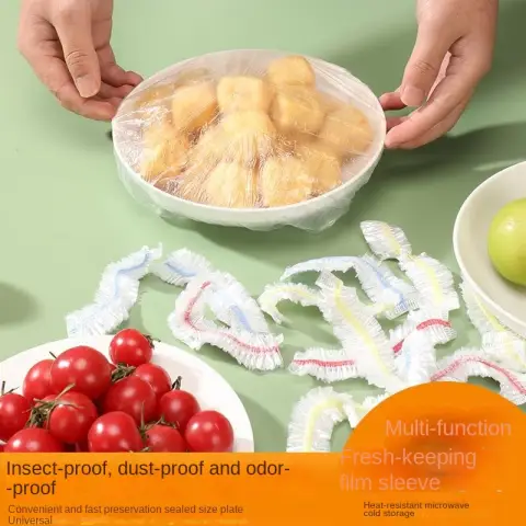 Disposable cling film cover, food grade elastic mouth, refrigerator leftover cling cover, 200pcs