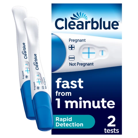 Clearblue Rapid Detection Pregnancy Test, Result As Fast As 1 Minute, 2 Tests
