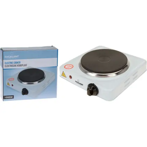Hob Basic Ø16cm Electric Single burner 1000W 5 positions 22x22x7cm White