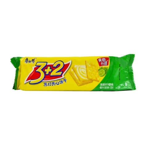 Master Kong 3+2 Biscuits sandwich soda saveur citron 125g