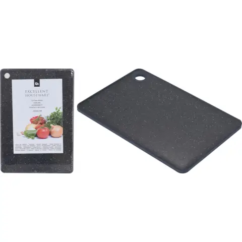 Excellent Houseware Planche à découper pour fruits, planche à découper pour aliments complémentaires, planche à couteaux pour la maison, planche adhésive en plastique 33 x 23 cm, noir