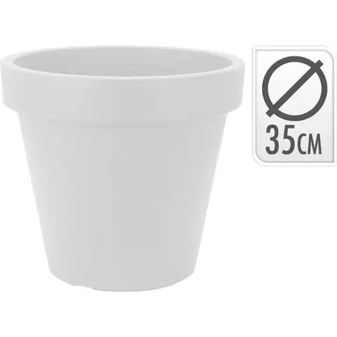 Pot de Fleur en Plastique Blanc Ø 35 cm - Hauteur 32 cm
