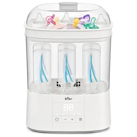 Bear Baby Bottle Sterilizer & Dryer, 4-in-1 Auto Bottle Sterilizer and Dryer with 48H Storge Function, Electric Steam Bottle Sanitizer for Baby stuffs, Baby Bottles & Breast Pump Accessories