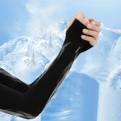 5 Paar schwarze dünne Yoga-Sonnenschutzärmel, kühl, atmungsaktiv, bequem zum Radfahren und Sport