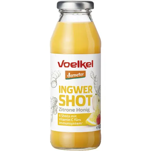 Voelkel Bio Shot Ingwer - Zitrone mit Honig 0,28 l 0.28 l X 6