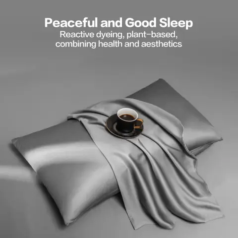 J.Zao 60s Bony Cotton Pillowcase for Mother and Baby - Silver Grey - 48*74cm - A Pair Snow Gray