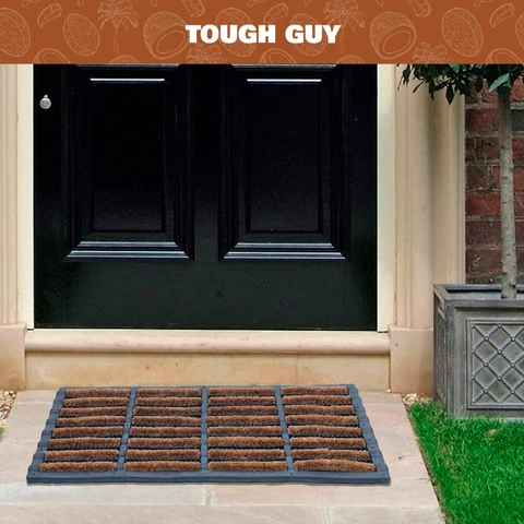 Coco & Coir Doormat Tough Guy Natural/Black