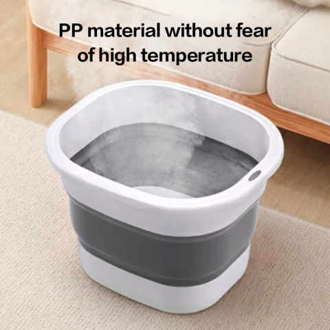 J.Zao Large Collapsible Foot Soak with Massage Pellets - Foldable And Deep Type