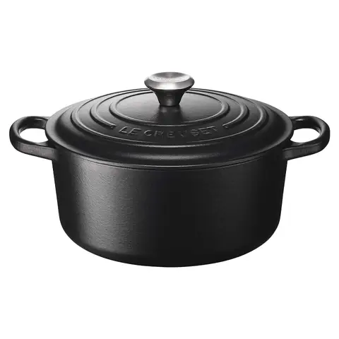 Le Creuset Signature Braadslede Rond 22cm zwart