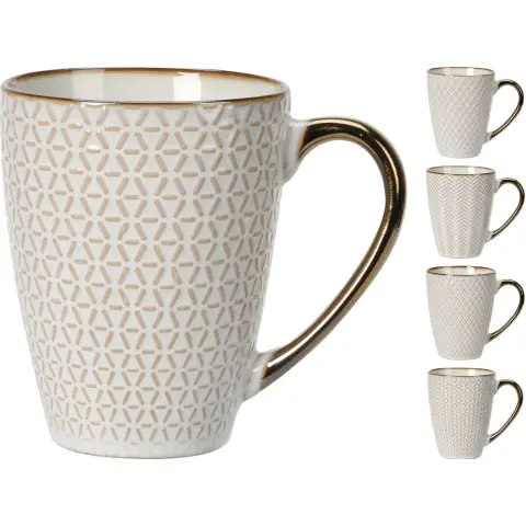 Excellent Houseware Tasse en céramique Tasse à eau sans poignée Tasse à thé Bureau Ménage 4ASS
