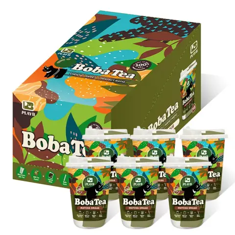 JENI PLAYB Bubble Tea Cup Matcha Flavor 6cups x 85g PLAYB Bubble Tea Cup Matcha Flavor 6cups x 85 g