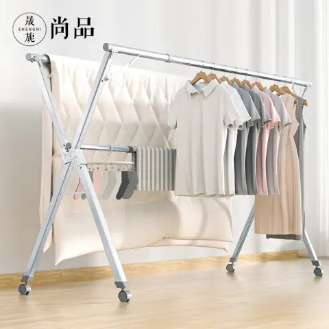 SNSP Kleiderständer - klappbar - Edelstahl - winddicht - 200 cm