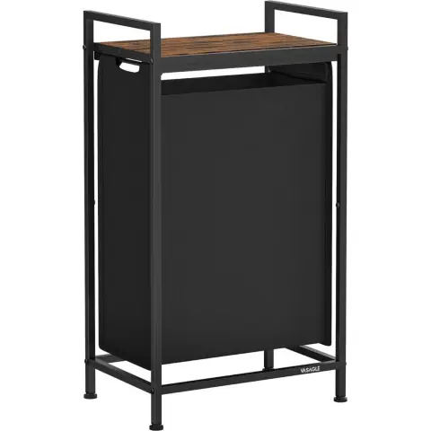 VASAGLE Wäschekorb mit Regal Oxford-Gewebe Wäschesack Metallrahmen - 42x28x75cm - 47L