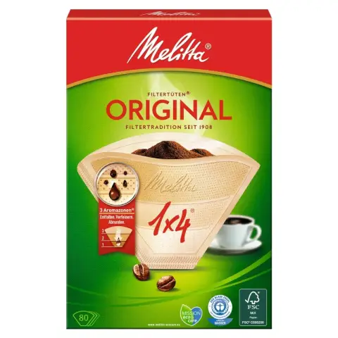 Melitta Filtertüten Original 1x4 Naturbraun