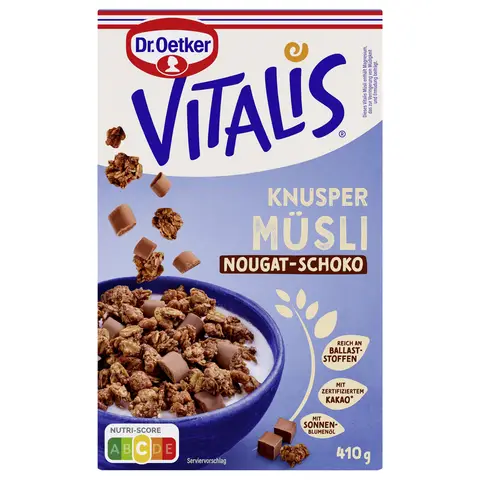Oetker Vitalis Knusper Nougat-Schoko 410 g