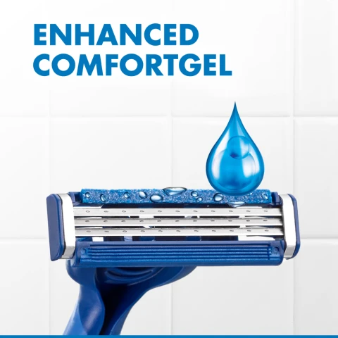 Gillette Sensor3 Comfort, Disposable Shaving Razors For Men, Men’s Razors With Lubrastrip , 8 Pack