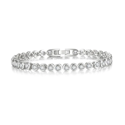 Ever Faith Classic Tennis Bracelets for Women 3MM Cubic Zircon 14K Gold Sliver Plated Bracelet AdjustableTrendy Jewelry Gift for Holiday 6.5-7.5 Inch