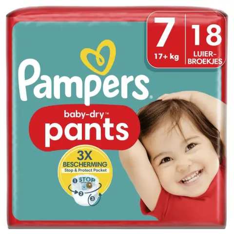 Pampers Couches-culottes Pampers Baby-Dry Pants taille 7 17 kg + 18 pièces
