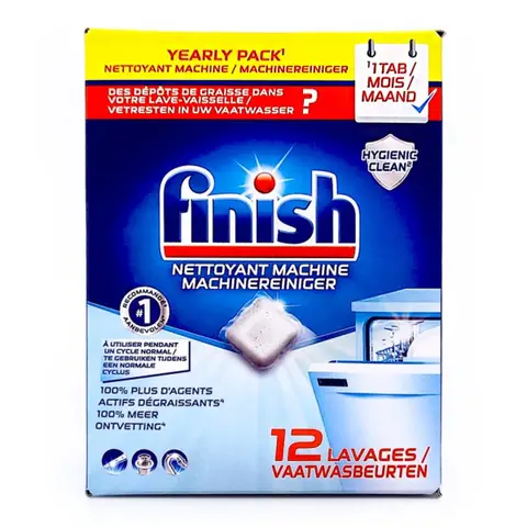 Finish Tablettes Nettoyantes pour Lave-Vaisselle In-Wash Pack de 12 (Étiquette en Anglais)