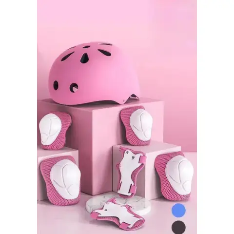 J.Zao 7-delige Kindersportbeschermingsset – Helm, Roze