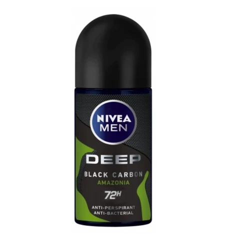 NIVEA deo roll-on heren deep black carbon amazonia 50 ml